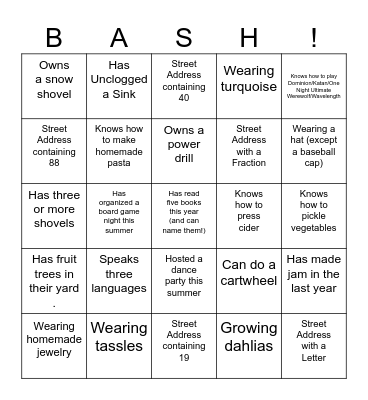 Birchwood Bingo Card