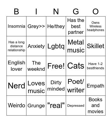 How much are we alike? Bingo Card