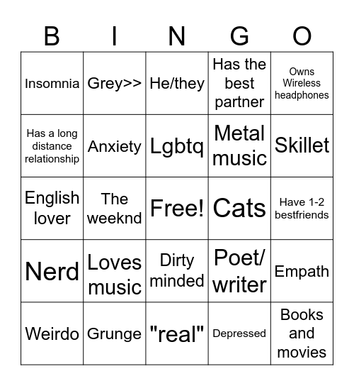 How much are we alike? Bingo Card