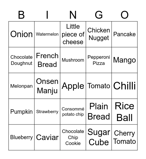 Secret Staycation Bingo Card