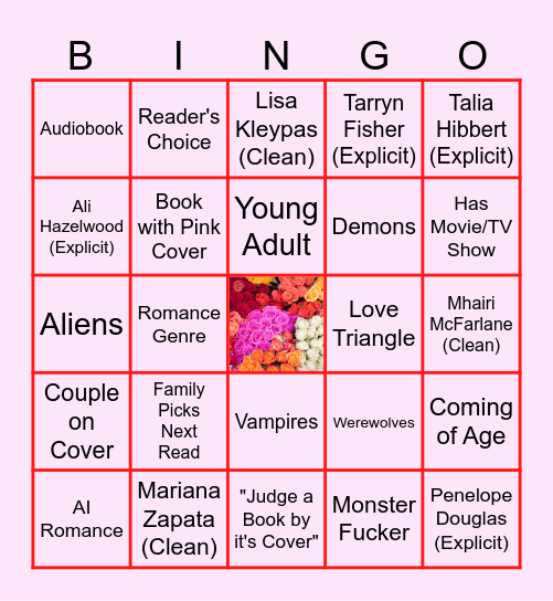 Romance Bingo Card Bingo Card