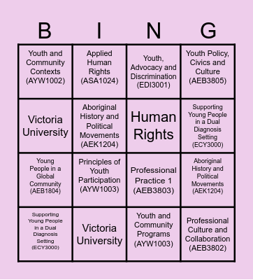 Bachelor Bingo Card