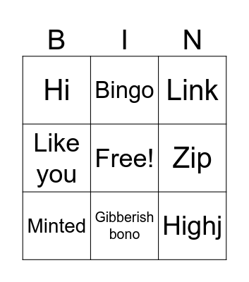 BONO Bingo Card