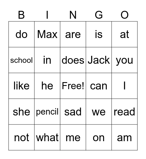 River Vocabulary Bingo Card