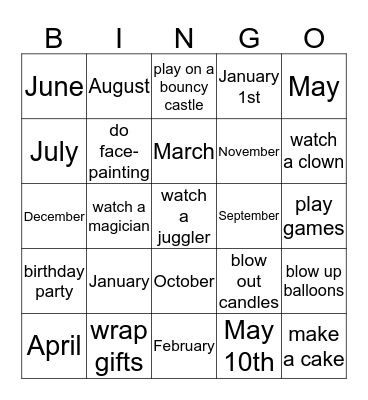 Happy Birthday, Mo! Bingo Card