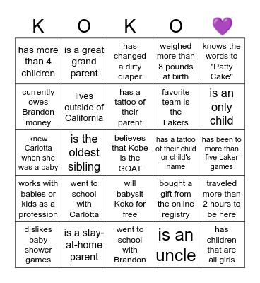 Find a person that.. Bingo Card