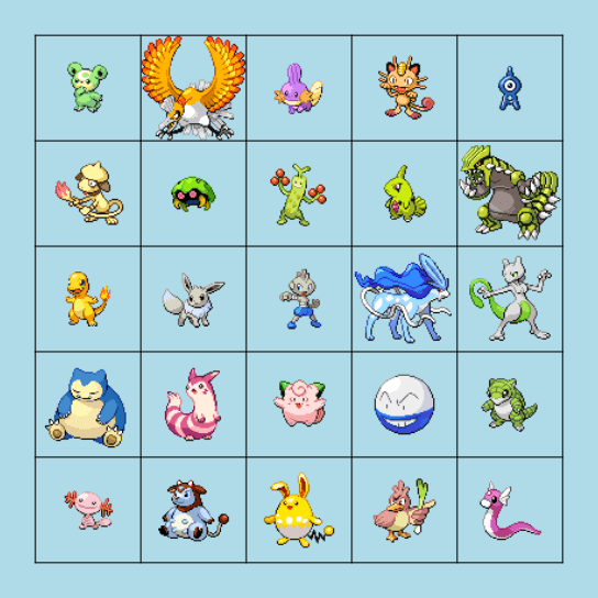 HGSS Shiny Hunts Bingo Card