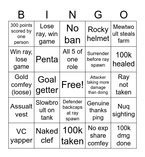 unite bingo Card