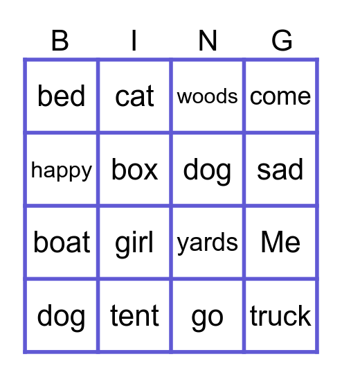 I Am Happy Bingo Card