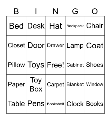 Exploring “Where things are” Bingo Card