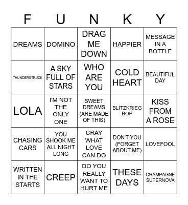 TEA & TUNES Bingo Card