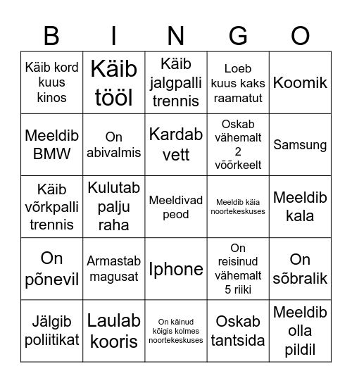 Maleva bingo Card