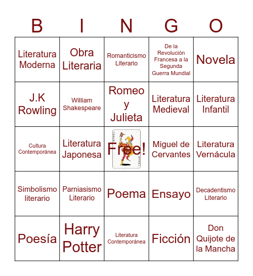 Literatura Bingo Card
