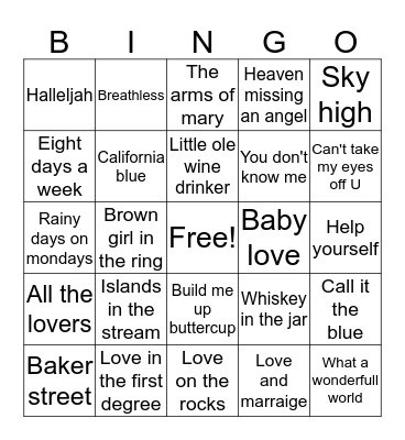 Hits 14 Bingo Card