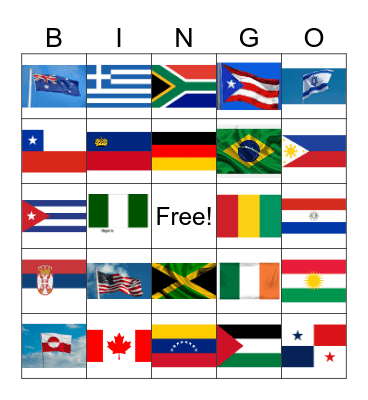 Flags Bingo Card