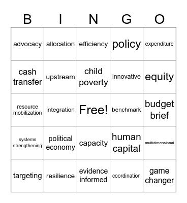 SP Buzzword BINGO Card