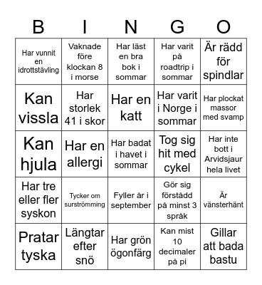 Mingelbingo Card