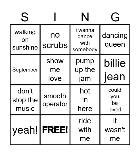 Kopstootbar: Throwback Disco Bingo Card