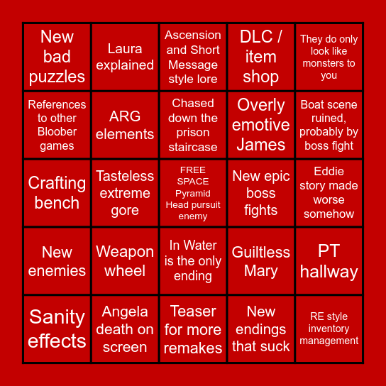 Bloober Hill Bingo Card