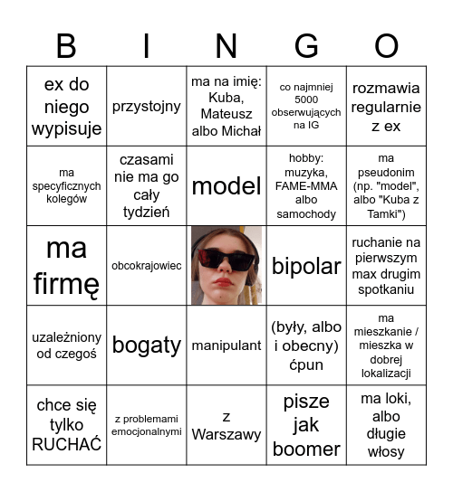 emilka tinder bingo Card