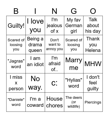 Top tier bingo Card