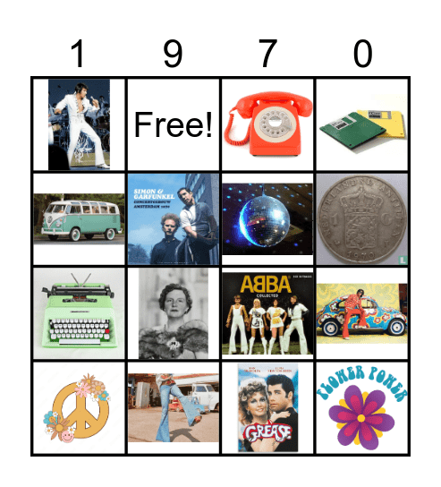 70's Bingo Card