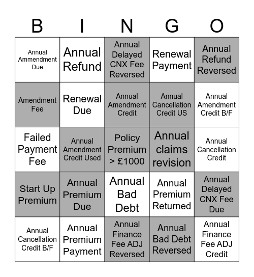 Financial Terms BINGO! Bingo Card