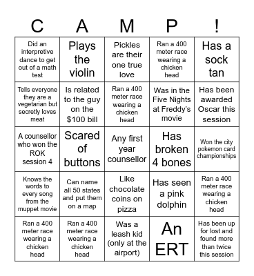 Counsellor Bingo!!! Bingo Card