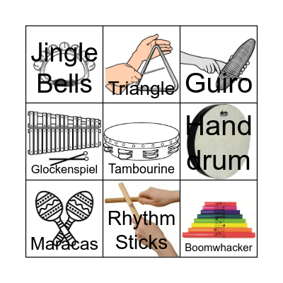 Kindergarten Instrument Bingo Card