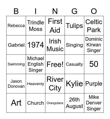 Sacha 50th Bingo Card