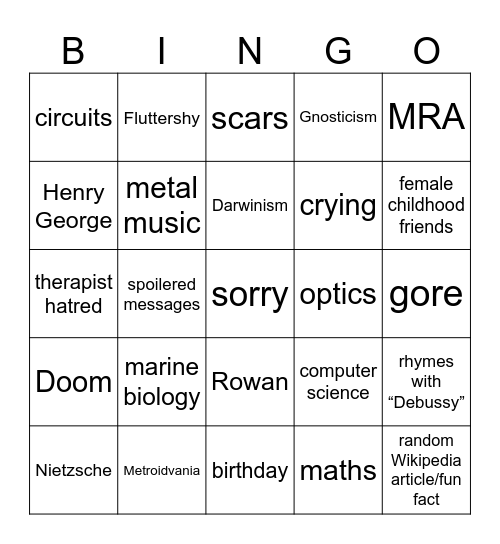 Winter Bingo Card