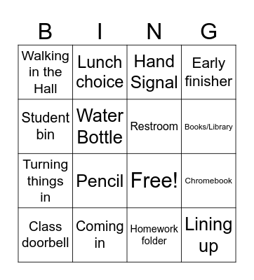 Expectations Bingo Card