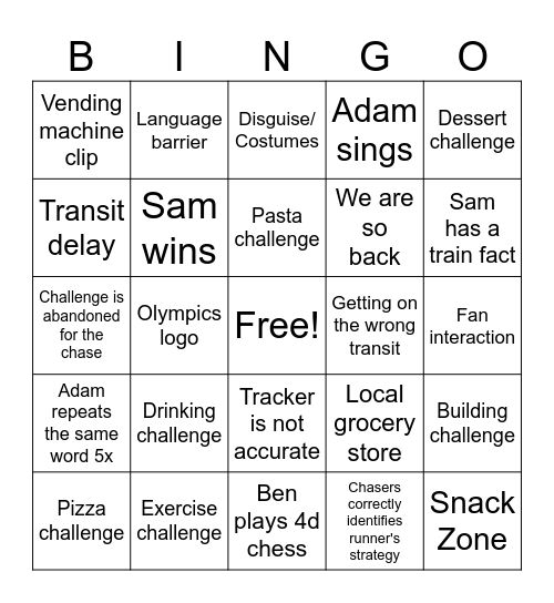 Jetlag S11 Bingo Card