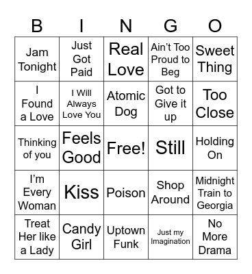 M U S I C Bingo Card
