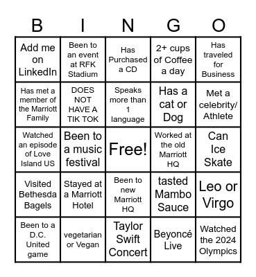 Networking Bingo Bash! Bingo Card