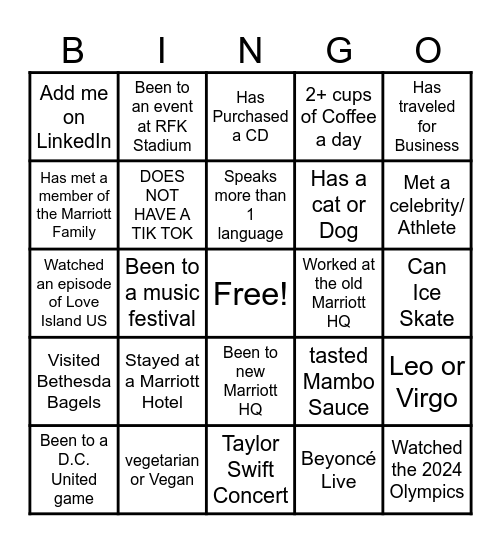 Networking Bingo Bash! Bingo Card