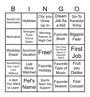 AP Survivor BINGO Card