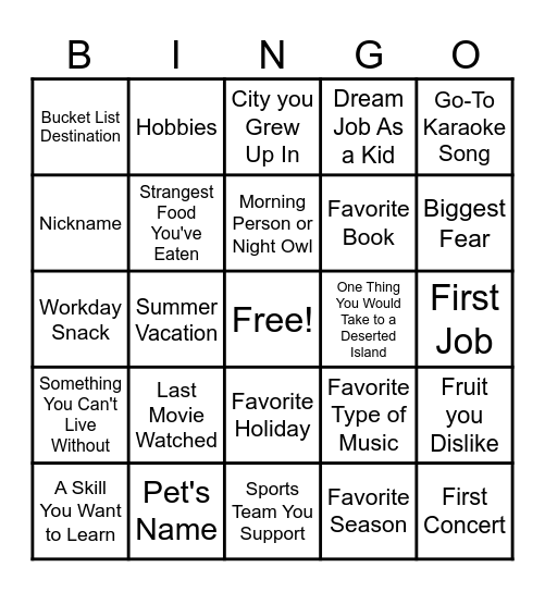 AP Survivor BINGO Card