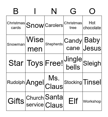 Christmas in July Bingo Card