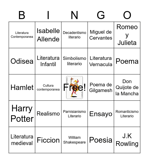 Literatura Bingo Card
