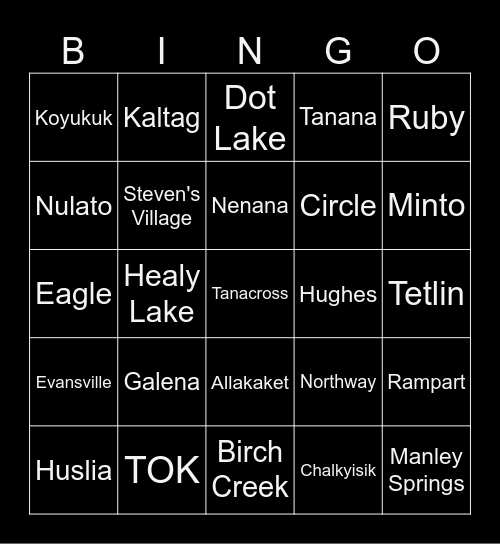 Village Bingo Card