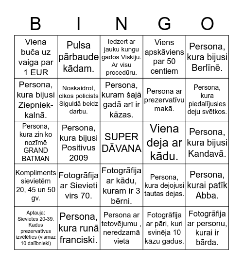 Ainārs Bingo Card