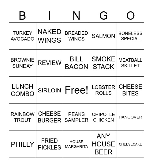 TWIN PEAKS BINGO Card