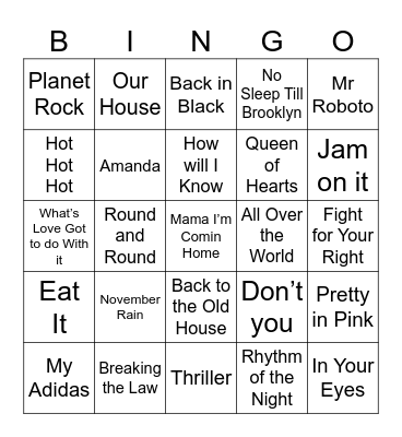 BDB Bingo 143 Bingo Card