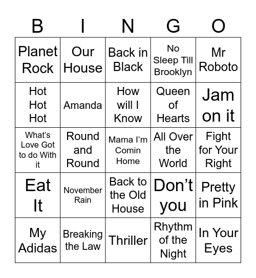 BDB Bingo 143 Bingo Card