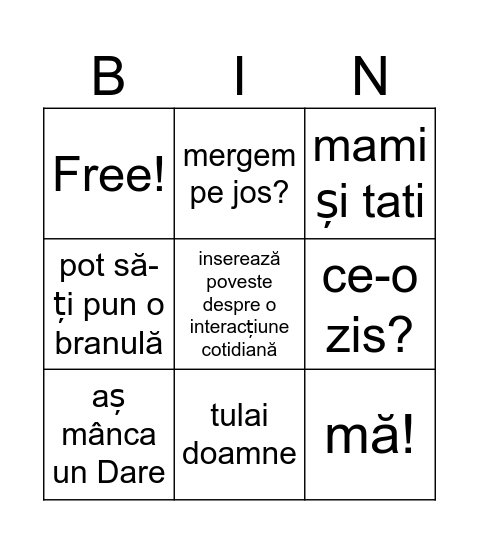 Ana Bingo Card