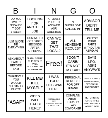 TECHNICIAN BINGO Card