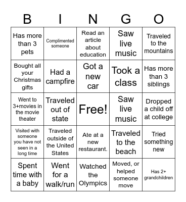 Back to School Bingo for Teachers Bingo Card