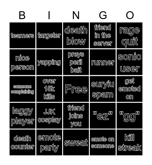 The strongest battlegrounds (Suryiu ult update) Bingo Card