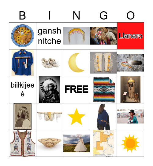 Traditional Clothes Bingo Card